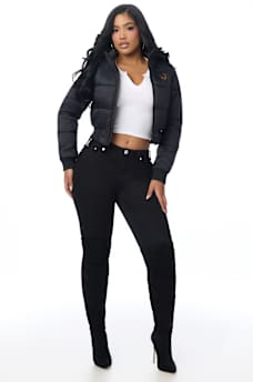 HOODED HORSESHOE PUFFER JACKET