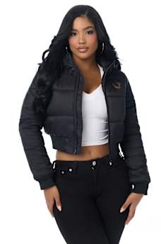 HOODED HORSESHOE PUFFER JACKET