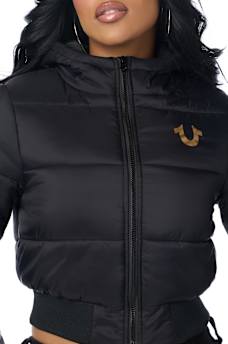 HOODED HORSESHOE PUFFER JACKET