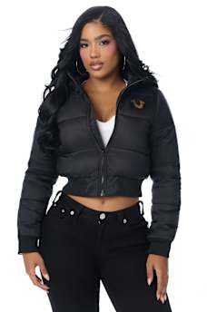 HOODED HORSESHOE PUFFER JACKET