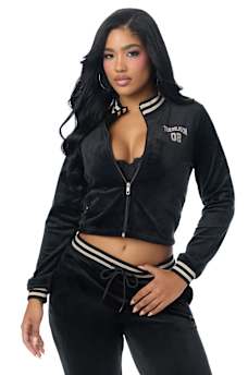 VELOUR TRACK ZIP UP
