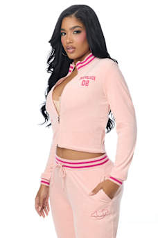 VELOUR TRACK ZIP UP