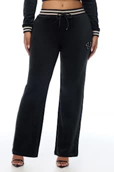 VELOUR STRAIGHT LEG TRACK PANT