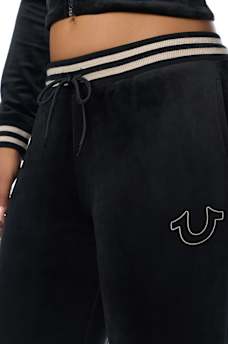 VELOUR STRAIGHT LEG TRACK PANT