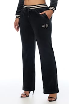 VELOUR STRAIGHT LEG TRACK PANT