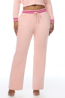 VELOUR STRAIGHT LEG TRACK PANT
