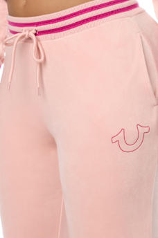 VELOUR STRAIGHT LEG TRACK PANT