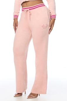 VELOUR STRAIGHT LEG TRACK PANT