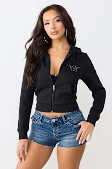 BUDDHA SHRUNKEN ZIP HOODIE