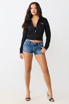 BUDDHA SHRUNKEN ZIP HOODIE