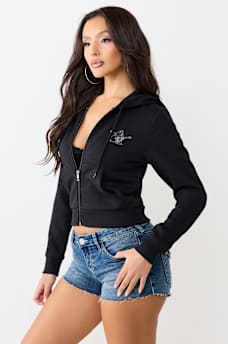 BUDDHA SHRUNKEN ZIP HOODIE