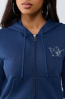 BUDDHA SHRUNKEN ZIP HOODIE