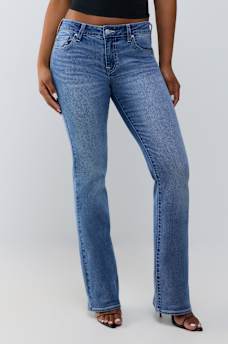 BECCA MID RISE CRYSTAL BOOTCUT JEAN
