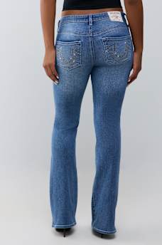 BECCA MID RISE CRYSTAL BOOTCUT JEAN