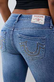 BECCA MID RISE CRYSTAL BOOTCUT JEAN