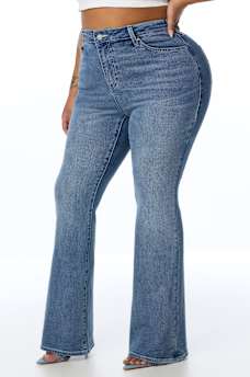 PLUS BECCA MID RISE CRYSTAL BOOTCUT JEAN
