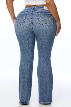 PLUS BECCA MID RISE CRYSTAL BOOTCUT JEAN