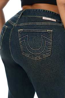 PLUS BECCA MID RISE PATCH BELT BOOTCUT JEAN