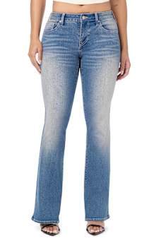 BECCA MID RISE CRYSTAL BOOTCUT JEAN