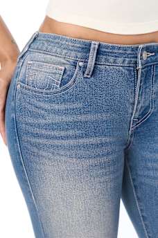 BECCA MID RISE CRYSTAL BOOTCUT JEAN