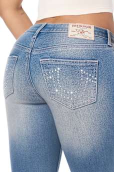BECCA MID RISE CRYSTAL BOOTCUT JEAN