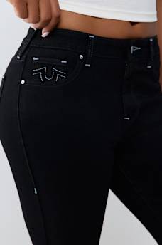 JEAN SKINNY MI-TAILLE AVEC CRISTAUX ET FER &Agrave; CHEVAL JENNIE CURVY