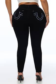 PLUS JENNIE MID RISE CRYSTAL HORSESHOE CURVY SKINNY