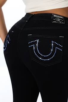 PLUS JENNIE MID RISE CRYSTAL HORSESHOE CURVY SKINNY