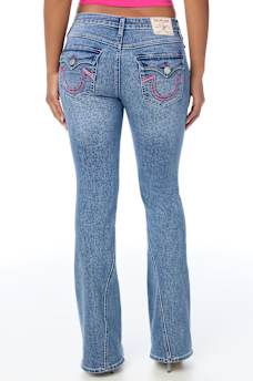 JOEY MID RISE MULTI-STITCH FLAP FLARE JEAN