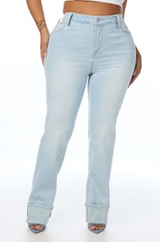 PLUS BILLIE MID RISE CUFF STRAIGHT JEAN