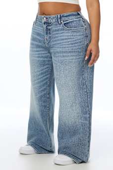 PLUS BOBBI MID RISE BAGGY JEAN