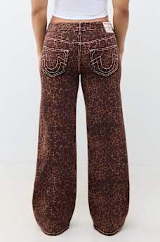 BOBBI MID RISE LEOPARD BAGGY JEAN
