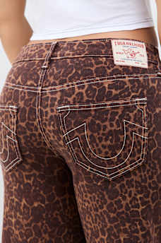 BOBBI MID RISE LEOPARD BAGGY JEAN