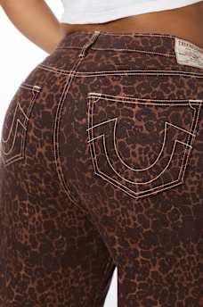 PLUS BOBBI MID RISE LEOPARD BAGGY JEAN