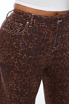 PLUS BOBBI MID RISE LEOPARD BAGGY JEAN
