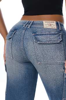 DENIM CARGO STRAIGHT JEAN