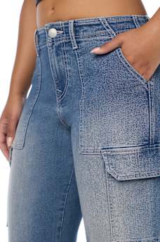 DENIM CARGO STRAIGHT JEAN