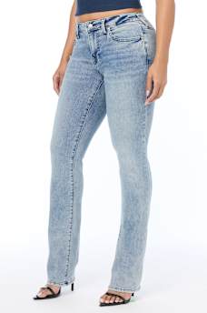 BILLIE MID RISE APPLIQU&Eacute; STRAIGHT JEAN