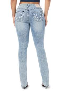 BILLIE MID RISE APPLIQU&Eacute; STRAIGHT JEAN