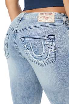 BILLIE MID RISE APPLIQU&Eacute; STRAIGHT JEAN
