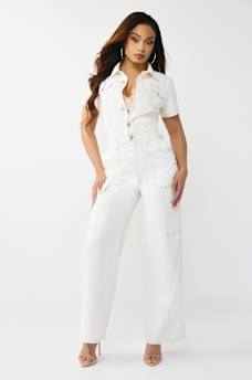 TWILL  CARGO STRAIGHT JUMPSUIT, image 1