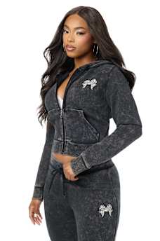 WASHED WING SHRUNKEN ZIP HOODIE