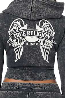 WASHED WING SHRUNKEN ZIP HOODIE