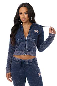 WASHED WING SHRUNKEN ZIP HOODIE