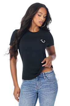 BUTTERFLY CRYSTAL CREWNECK TEE