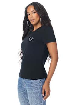 BUTTERFLY CRYSTAL CREWNECK TEE