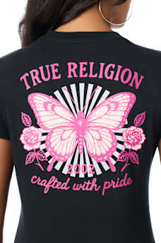 BUTTERFLY CRYSTAL CREWNECK TEE