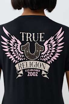 DISTRESSED WING CREWNECK TEE