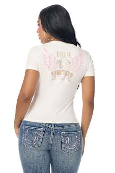 DISTRESSED WING CREWNECK TEE