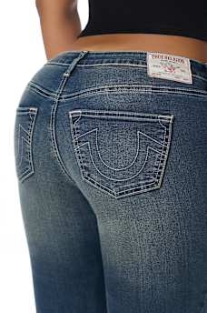BECCA MID RISE CRYSTAL RIVETS BOOTCUT JEAN